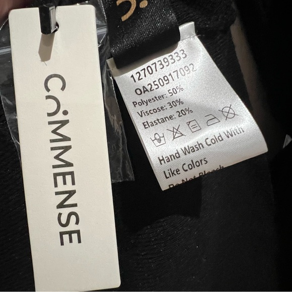 Commense Black Long Sleeve Dress with Gold Buttons - Picture 4 of 7